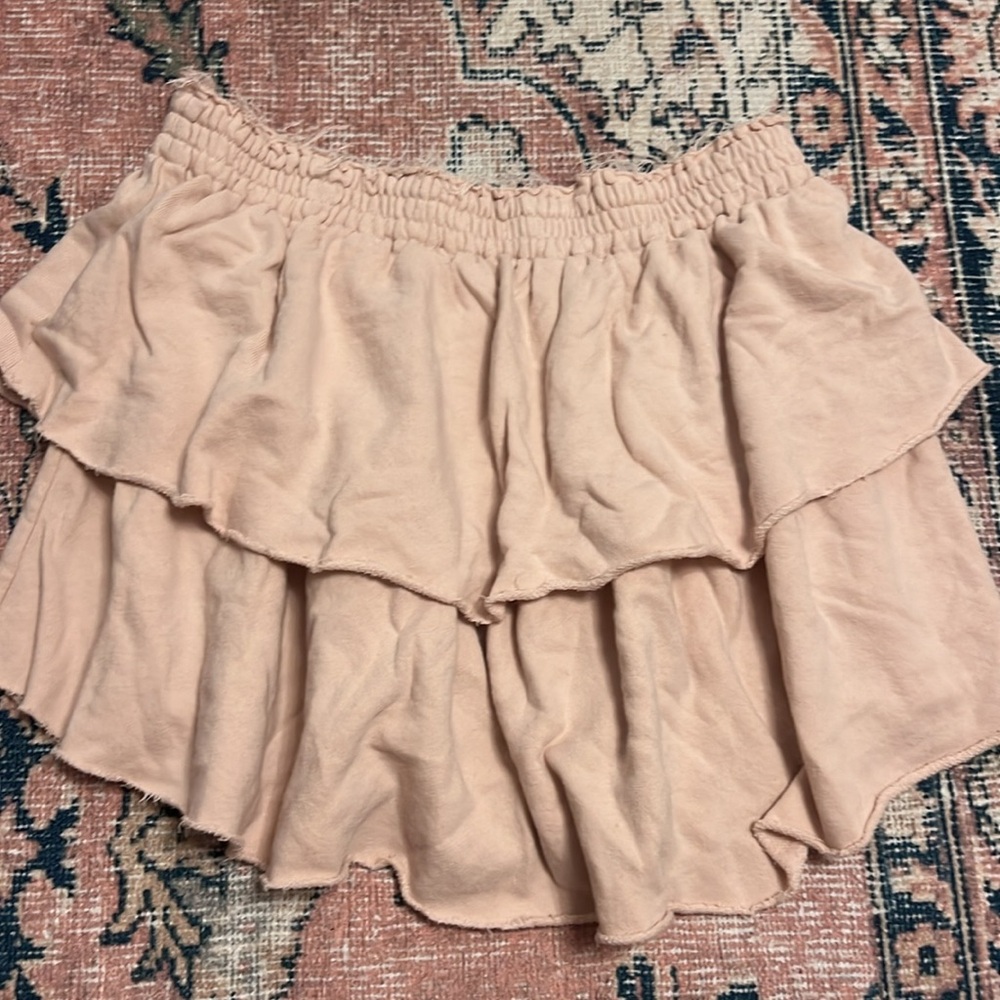 Aerie Light Pink Sweat Skirt Ruffle